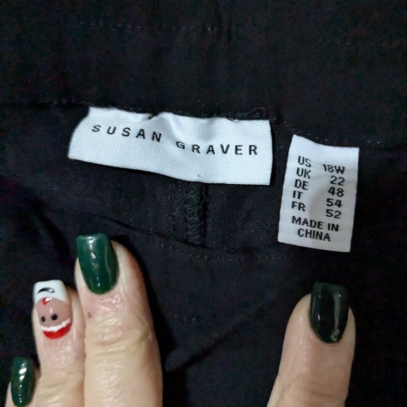 Susan Graver Women's Premium Stretch Straight Leg Pull-On Pants Black Size 18W - Picture 3 of 11